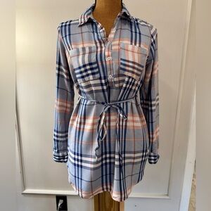 Isabel Maternity Women’s Plaid Long-Sleeve Blouse – Size XS‎